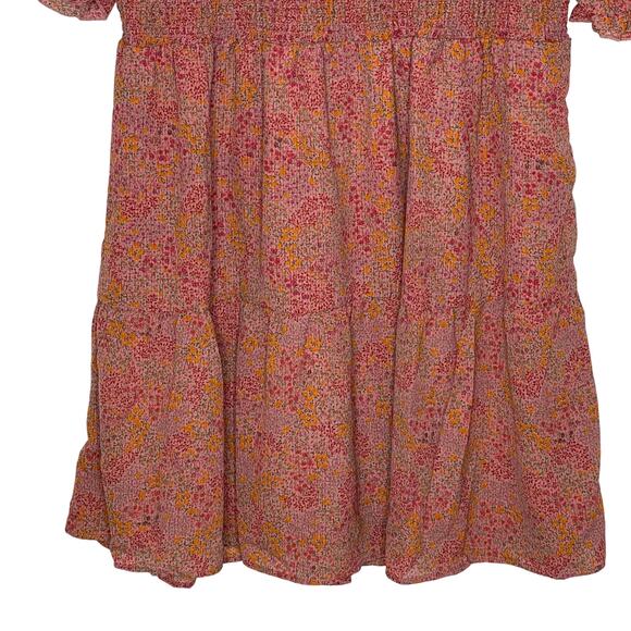 NEW Wild Fable Pink Floral Smocked Dress Plus Size 1X Short Sleeve NWT - Picture 5 of 8